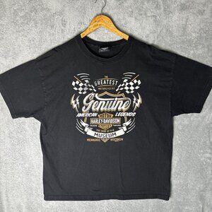 Harley Davidson Motorcycle Milwaukee‎ USA Double Sided T-Shirt • Size 2XL, XXL